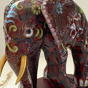 Elephant Musical Figurine on Wood Base - Rare -San Francisco Music Box Co.